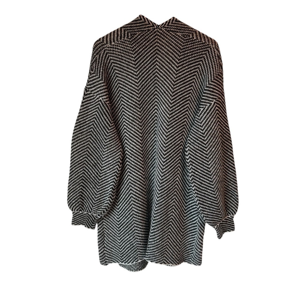 Chevron Pattern Open Front Cardigan Oversized Swe… - image 5
